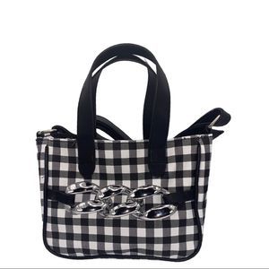 Black & White Check Fabric Bag